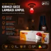 10 ADET 1W E27 KIRMIZI YUVARLAK GECE LAMBASI LED AMPUL EAMP-075