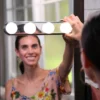 Kablosuz Parlak Banyo Stüdyo Makyaj Aynası Işığı Pilli Vantuzlu Taşınabilir 4 Led Ampul