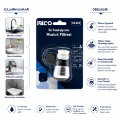 12 ADET MUSLUK UCU FİLTRESİ 2 FONKSİYONLU 360° DERECE DÖNEBİLEN BAŞLIK 16-19MM CAŞLIK ÇAPI