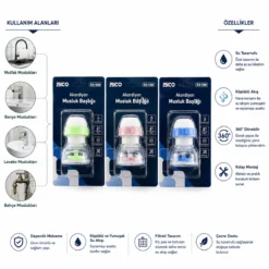 12 ADET MUSLUK UCU FİLTRESİ AKORDİYON - PERVANELİ 360° 16-19MM TÜM MUSLUKLARA UYUM KİREÇLENME YAPMAZ