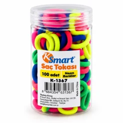 1200 ADET NEON LASTİK SAÇ TOKA