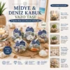15 ADET FİLELİ RENKLİ MİX EKO MİDYE - DENİZ KABUK VAZO TAŞI