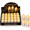 24 ADET ORTA BOY PİLLİ DAMLALI AKAN MUM MODELİ - NEON LED MUM ÇAP : 3.9CM YÜKSEKLİK : 6.8CM İ10-019