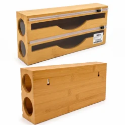 2IN1 AHŞAP BAMBU STREÇLİK - FOLYOLUK - HAVLULUK KESİCİ BIÇAK KANALLI