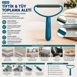 2İN1 BAŞLI PLASTİK SAPLI METAL TİFTİK TÜY TOPLAMA PLS.KAŞIYICI APARAT PET SHOP