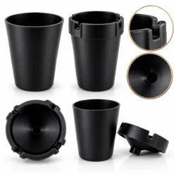 36 ADET SİYAH YUVARLAK PLASTİK KOKUSUZ KÜLLÜK