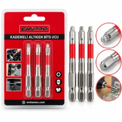 3PCS KADEMELİ ALYAN BİTS UCU - ÇOK FONSİYONLU 65MM/2.56 OIN