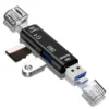 5 in 1 Çok Fonksiyonlu USB 2.0 Micro Sd Kart Okuyucu - Usb/micro Usb/type-C Çıkışlı, Otg Çevirici