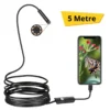 5 Metre Android Telefon Uyumlu 6 LED Işıklı Su Geçirmez Endoskop / Boroskop Yılan Kamera HD