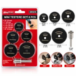 6PCS MİNİ TESTERE SET 7/8 INC-22MM - 1 INC-25MM - 1-1/4 INC-32MM - 1-1/2 INC-35MM - 1-3/4 INC- 44MM - 1/8 INC--3.2MM
