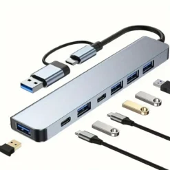 8 in 1 Usb Çevirici Notebook Macbook Type-C Uyumlu Görüntü Aktarıcı Hub