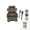 AYICIK MODEL=3 BÖLMELİ BEBEK BESLENME SETİ 3PCS=MAMA KABI-KAŞIK-ÇATAL 500ML RENKLİ PLST
