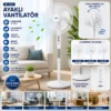 BEYAZ 5 PERVANE - 16 INC EV - OFİS KOMPAKT - SESSİZ - ÜÇ KADEME 140CM YÜKSEKLİK AYAKLI VANTİLATÖR SF-6789