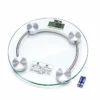 DİJİTAL - PİLLİ YUVARLAK BANYO BASKÜL TERAZİ TARTI LCD EKRAN 180KG/0.1G 30X30CM İ11-026