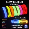 Glow Kalın Bileklik 12’li Set | Baskıya Uygun Renkli Model