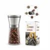 HAND GRINDER KÜÇÜK CAM HAZNELİ - KROM KAPLAMA PLS.KAPAKLI TUZ - BAHARAT ÖĞÜTÜCÜ İ22-411