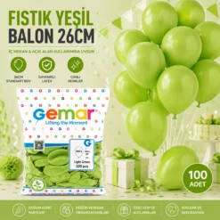 İÇ MEKAN - FISTIK YEŞİL BALON 10 INC - 26CM - 100PCS