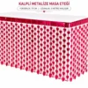 Kalpli Metalize Masa Eteği Kırmızı 75x300 cm