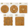 KARE=16.4X16.4CM - YUVARLAK:16.4CM MIX DESEN BAMBU - AHŞAP NİHALE - HERHANGİ BİR MODEL GÖNDERİLİR