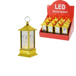 12 ADET KARE KUBBE PİLLİ RAMAZAN LED IŞIK GOLD