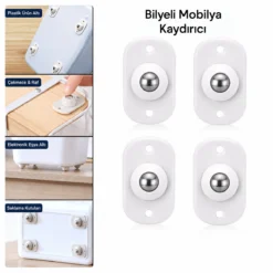 KARTELALI 4PCS TEK BİLYA TEKERLEKLİ MOBİLYA EŞYA TAŞIMA APARATI 360° 8KG TAŞIMA KAPASİTE