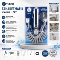 KROM TAHARATMATİK SETİ TAHARATMETİK EL DUŞU- HORTUM - MAFSAL VAKUMLU SET