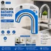 KUĞU EVYE - LAVABO KISA DELTA MİX BATARYA BORUSU KROM KAPLAMA - VAKUMLU - SÜZGEÇLİ UÇ