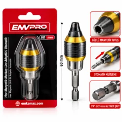 MANYETİK MATKAP UCU ADAPTÖR OTOMATİK 60MM ÇOK FONKSİYONLU FARKLU UÇLARA UYUMLULUK - PRATİK UÇ DEĞİŞTİRME EMV-5668