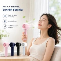 MİNİ EL FANI RENKİ AYARLANABİLİR HIZ AYARI DİJİTAL GÖSTERGE FAN - VANTİLATÖR 5W WX-638 HERHANGİ BİR RENK GÖNDERİLİR