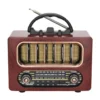 Orta Boy Retro Ahşap Tasarım Bluetooth Hoparlörlü Radyo – FM/AM Destekli, Şarjlı ve Taşınabiliri Radyo NS-6636