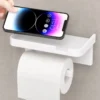 Raflı Yapışkanlı Tuvalet Kağıdı Askılığı