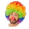 Rengarenk Gökkuşağı Afro Bonus Peruk ve Kırmızı Renk Sünger Burun 120 gr