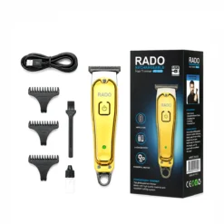 SARI METAL KAPLAMA - USB SARJLI - T BIÇAK 3 KESİM TARAK - YAĞ ŞİŞE - TEMİZLEME FIRÇA SAÇ SAKAL KESME - TRAŞ MAKİNE RD-3638