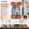 VAKUMLU - KROM LÜKS DUŞ SETİ METAL YAYLI HORTUM=150CM MAFSAL